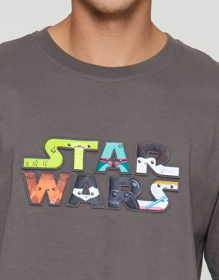 Star Wars Wording Starwars Emboss Kaos Pria