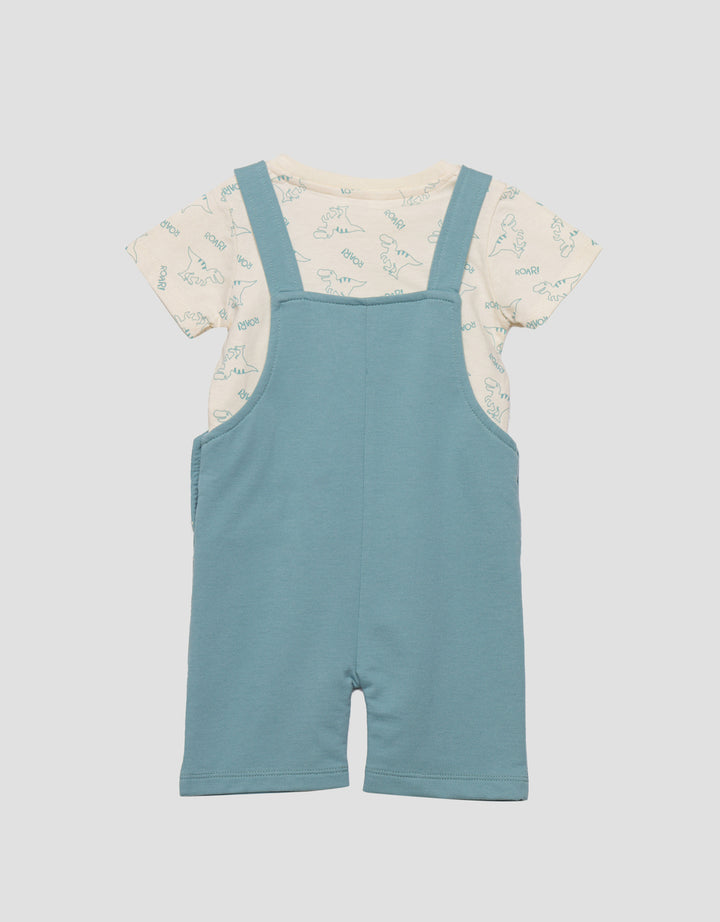Little M Knit Team Dino Jumpsuit Overall Anak Laki-laki