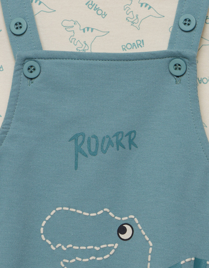 Little M Knit Team Dino Jumpsuit Overall Anak Laki-laki