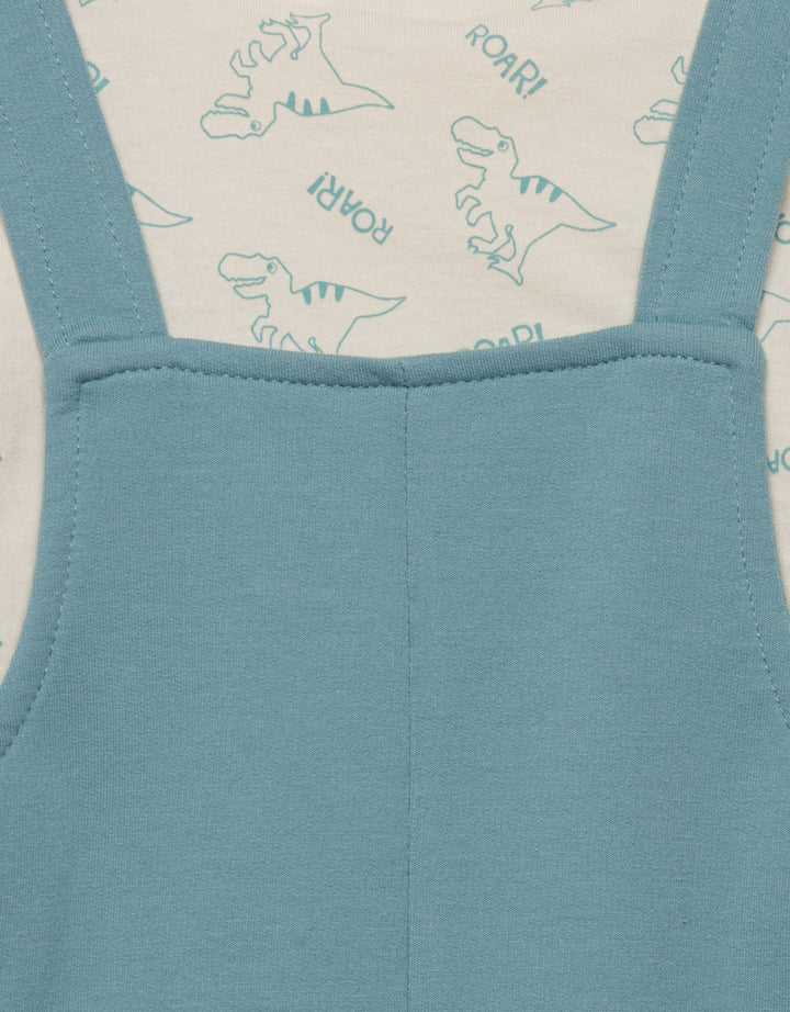 Little M Knit Team Dino Jumpsuit Overall Anak Laki-laki