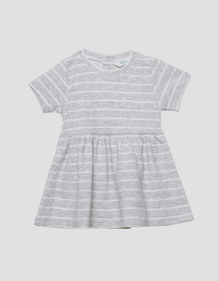 Little M Textured Salur Midi Dress Anak Perempuan
