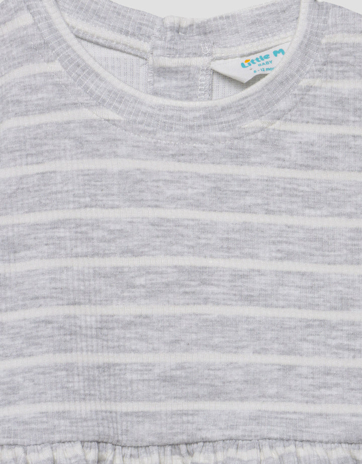 Little M Textured Salur Midi Dress Anak Perempuan