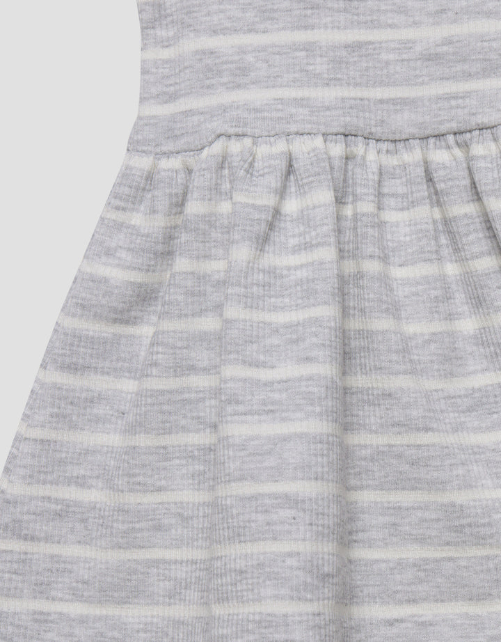 Little M Textured Salur Midi Dress Anak Perempuan