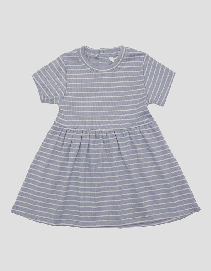 Little M Textured Salur Midi Dress Anak Perempuan