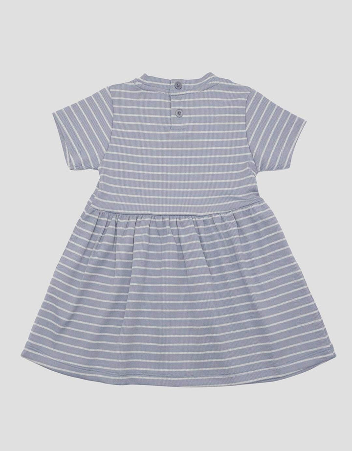 Little M Textured Salur Midi Dress Anak Perempuan