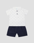 Little M Polo Lacoste Short Jangkar Setelan Anak Laki-laki