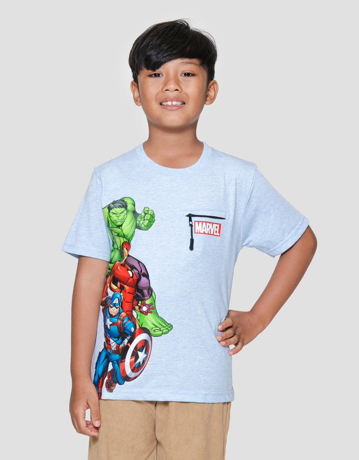 Marvel Hulk Iron Capt Ktg Zipper Print Kaos Anak Laki-laki