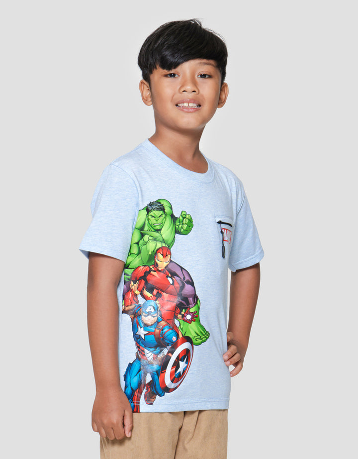 Marvel Hulk Iron Capt Ktg Zipper Print Kaos Anak Laki-laki