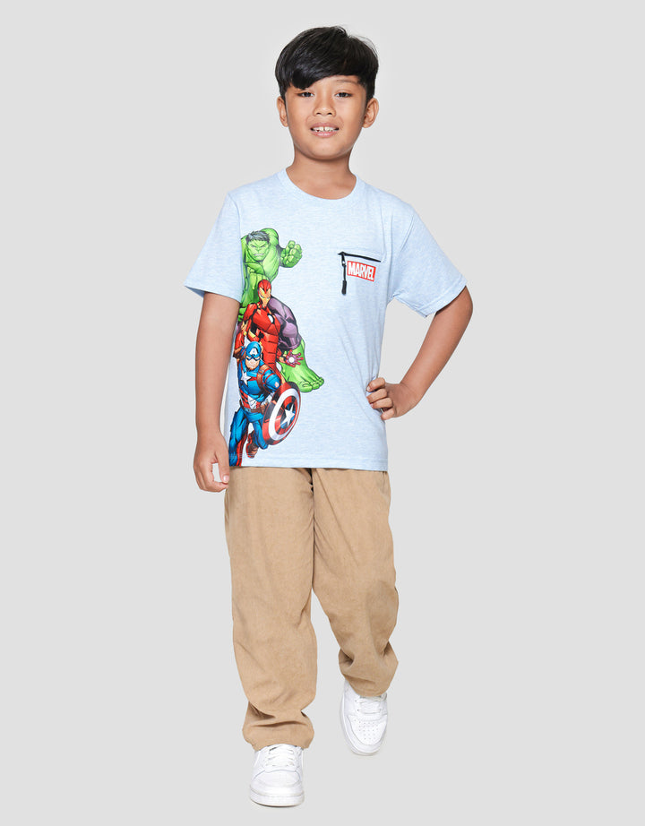 Marvel Hulk Iron Capt Ktg Zipper Print Kaos Anak Laki-laki