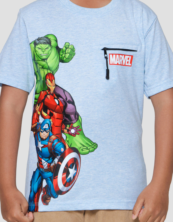 Marvel Hulk Iron Capt Ktg Zipper Print Kaos Anak Laki-laki