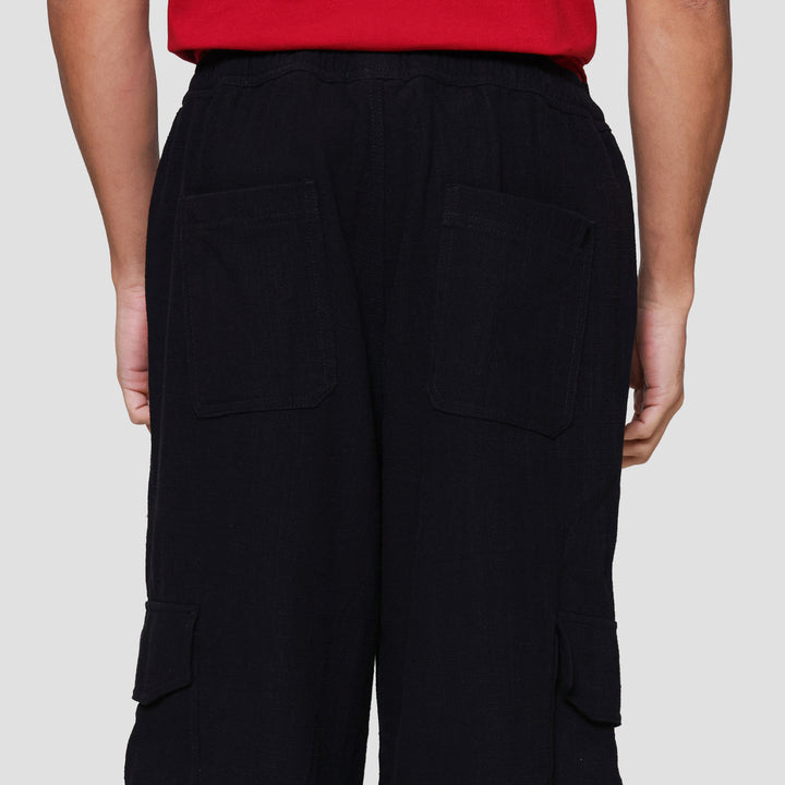 Nevada Loose Fit Wide Leg Texture Celana Cargo Pria