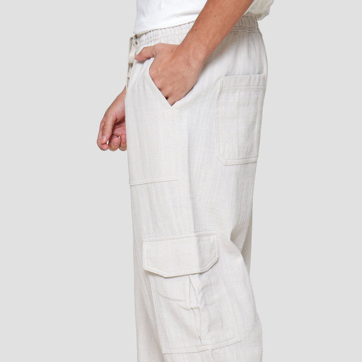 Nevada Loose Fit Wide Leg Texture Celana Cargo Pria