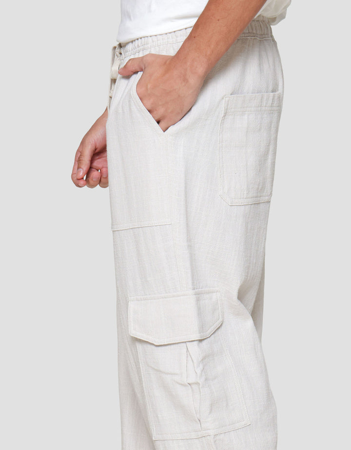 Nevada Loose Fit Wide Leg Texture Celana Cargo Pria