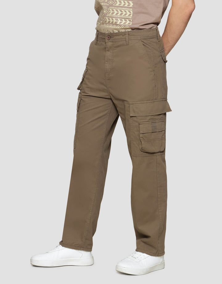 Nevada Loose Fit Multiple Pocket Celana Panjang Cargo Pria