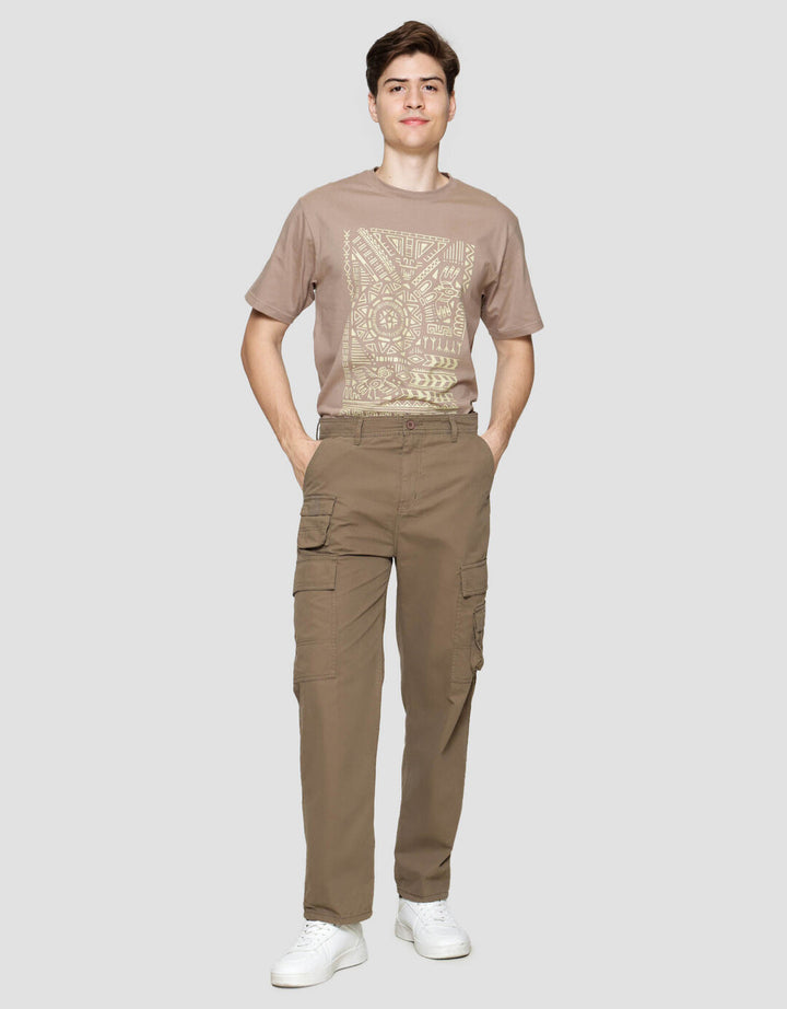 Nevada Loose Fit Multiple Pocket Celana Panjang Cargo Pria