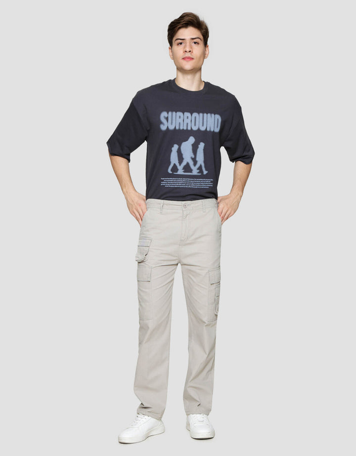 Nevada Loose Fit Multiple Pocket Celana Panjang Cargo Pria
