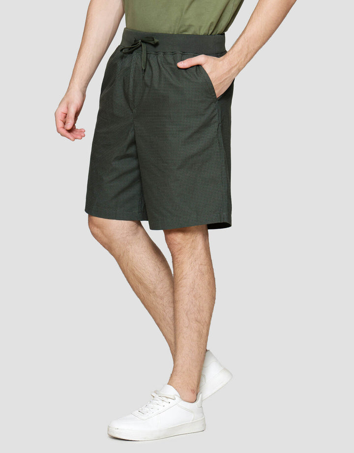 Nevada Rib Bottom Print Medium Checks Celana Pendek Pria