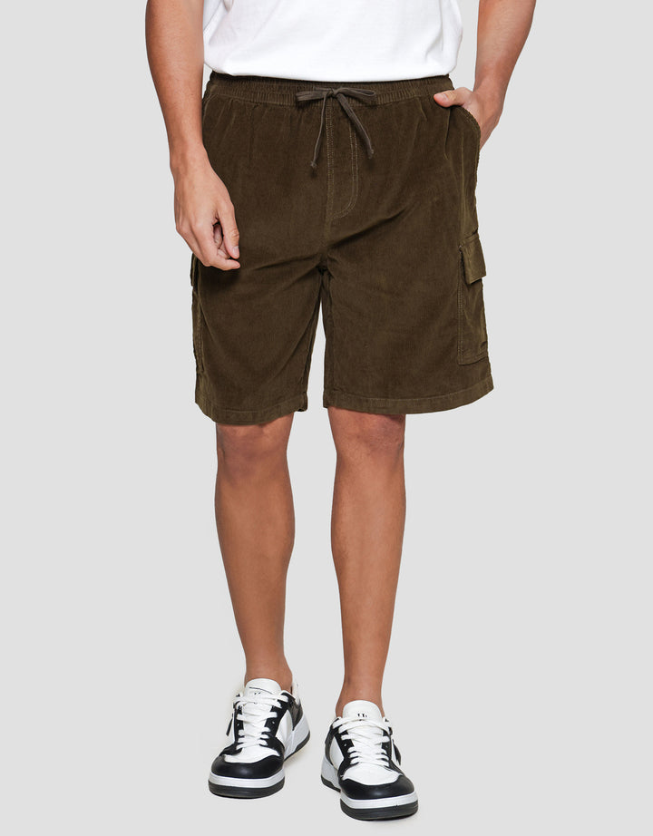 Nevada Woven Side Cargo Corduroy Celana Pendek Pria