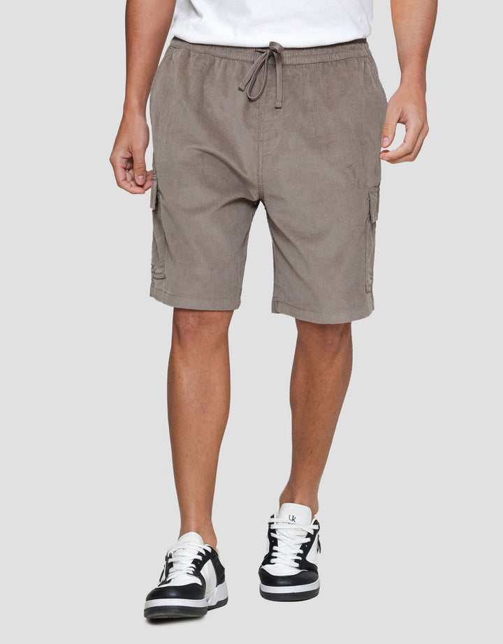 Nevada Woven Side Cargo Corduroy Celana Pendek Pria