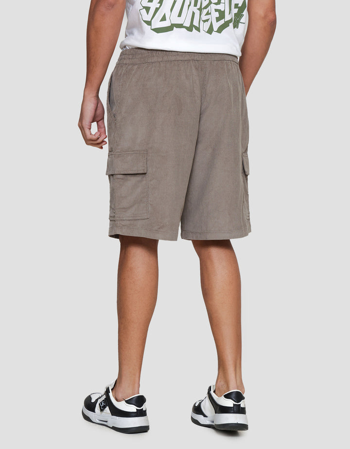 Nevada Woven Side Cargo Corduroy Celana Pendek Pria