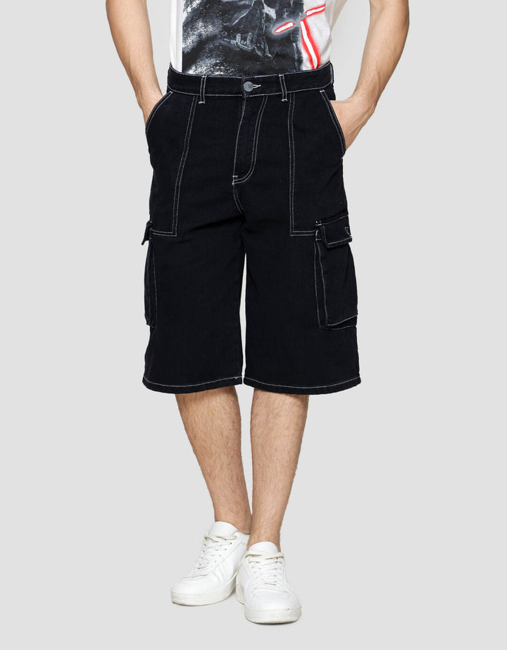 Nevada Contrast Stitch Celana Pendek Cargo Pria
