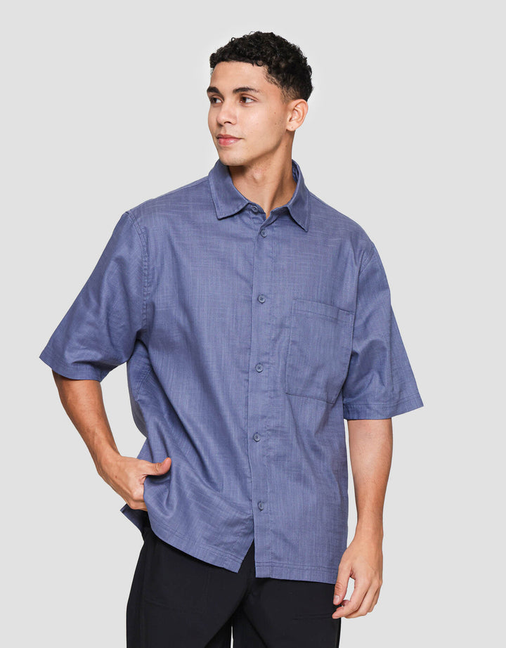 Suko Struktur Kemeja Denim Pria