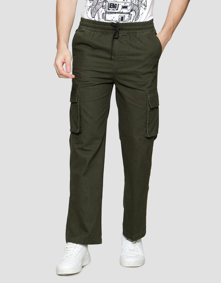 Nevada Regular Fit Drawstring Celana Panjang Cargo Pria