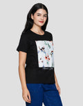 Connexion Print Flowers Bird Kaos Wanita