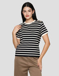 Connexion Knit Emas Kaos Lengan Pendek Wanita