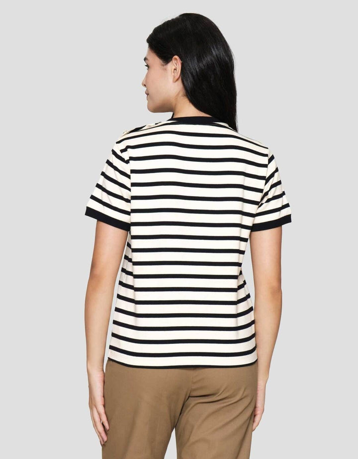 Connexion Knit Emas Kaos Lengan Pendek Wanita