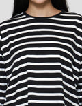Connexion Stripe Drop Shouldr Kaos Wanita