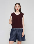 ZES UNIVERSITY WITH CONTRAST RIB VEST WANITA DTROW007