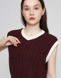 ZES UNIVERSITY WITH CONTRAST RIB VEST WANITA DTROW007