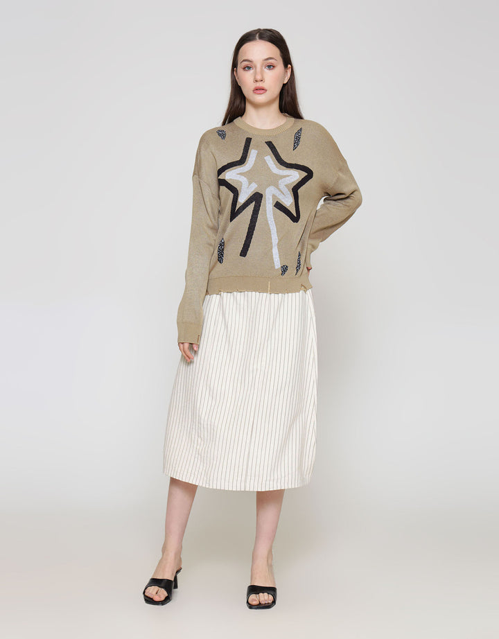 ZES STAR SWEATER WANITA DTRTP009