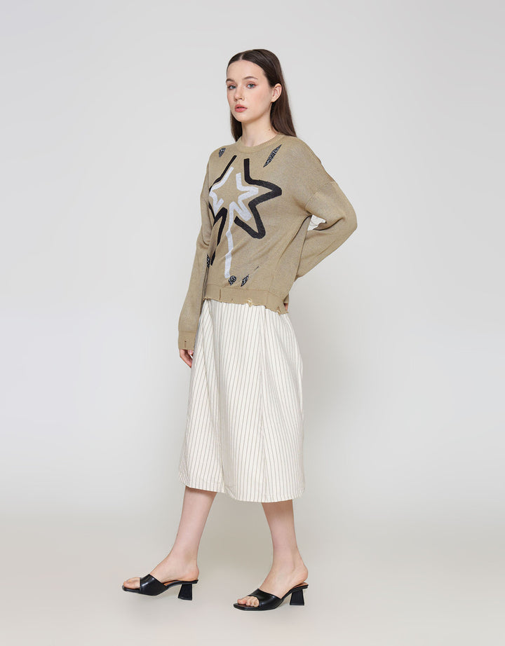 ZES STAR SWEATER WANITA DTRTP009