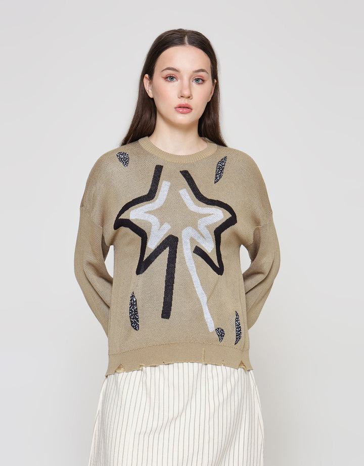 ZES STAR SWEATER WANITA DTRTP009