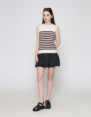 ZES KNIT STRIPE SLEEVELESS KAOS WANITA DTRTP008