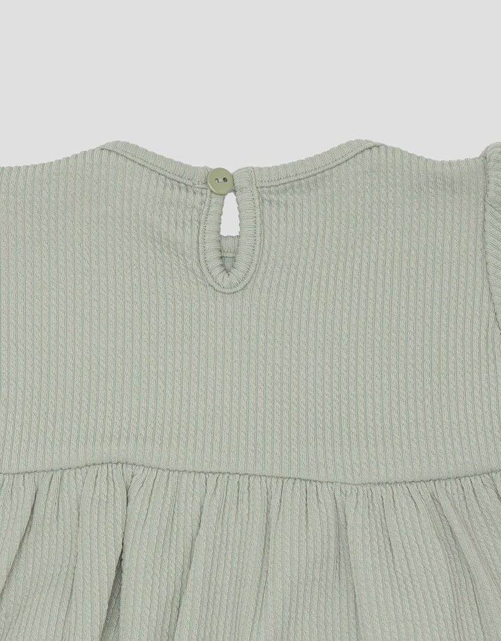 Little M Textured Rib Stripe Pakaian Setelan Anak Perempuan