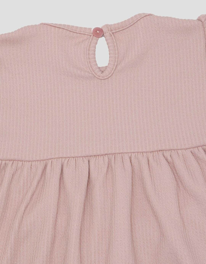 Little M Textured Rib Stripe Pakaian Setelan Anak Perempuan