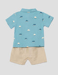 Little M Woven Cars Polo Pakain Set Anak Laki-laki