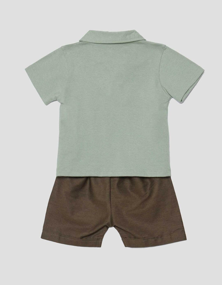 Little M Bear Polo Pakain Set Anak Laki-laki