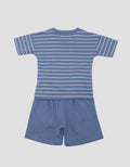 Little M Fullprint Stripe Bear Setelan Anak Laki-laki