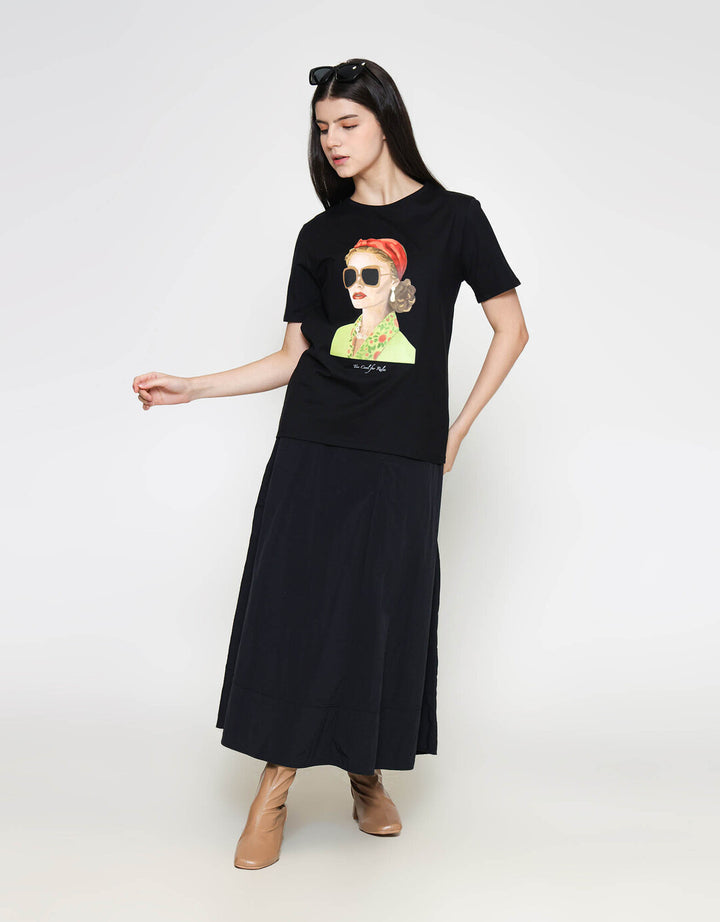 ZES Regular Women Print Kaos Lengan Pendek Wanita CRLVT026
