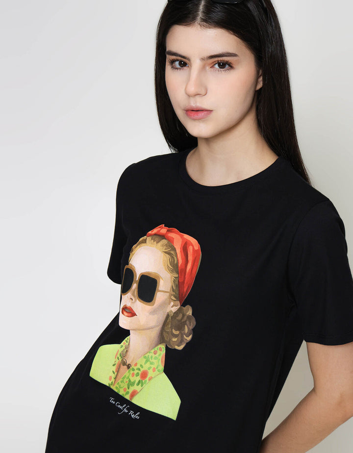 ZES Regular Women Print Kaos Lengan Pendek Wanita CRLVT026