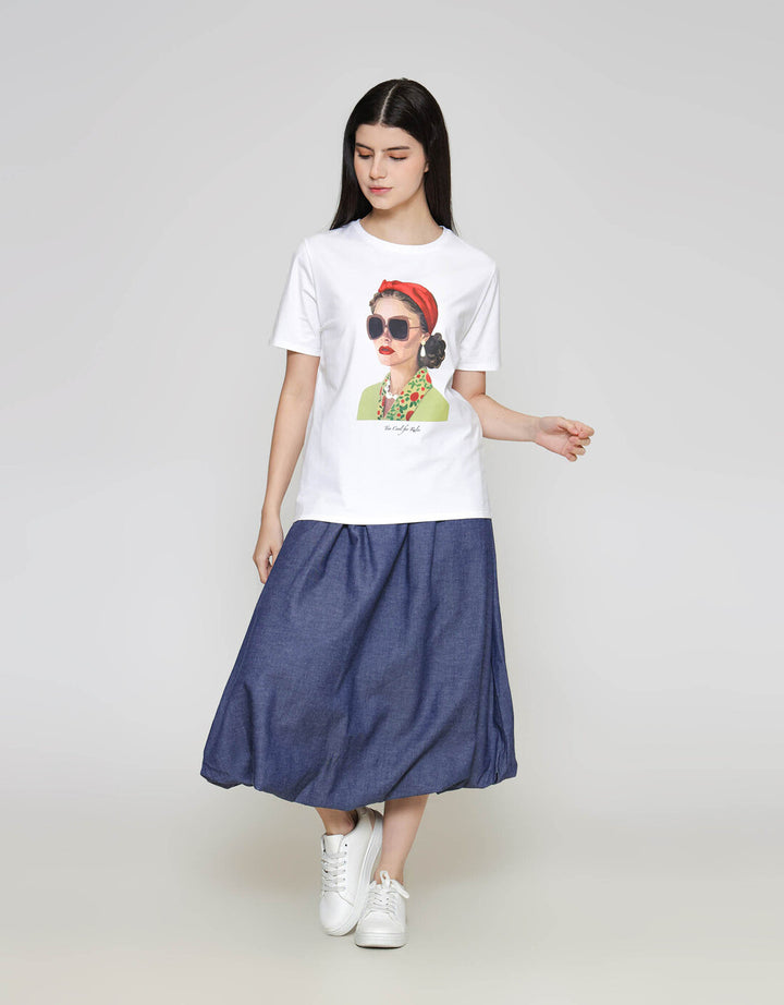ZES Regular Women Print Kaos Lengan Pendek Wanita CRLVT026