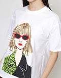 ZES Print Casual Kaos Oversize Wanita CRLVT027
