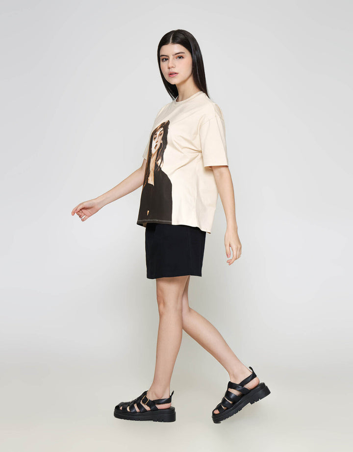 ZES Print Kaos Oversize Wanita CRLVT028