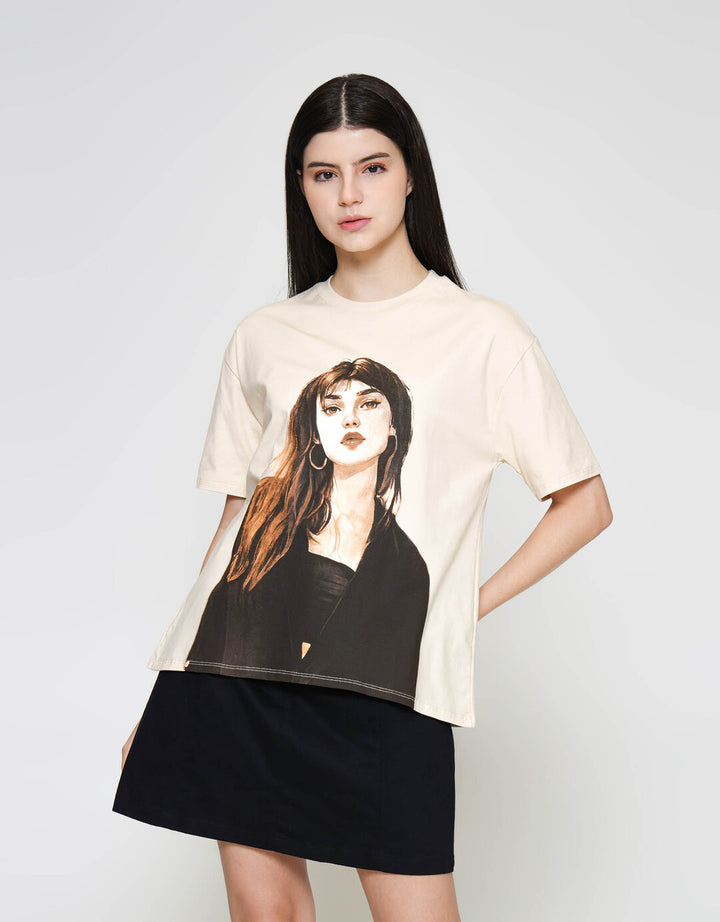 ZES Print Kaos Oversize Wanita CRLVT028