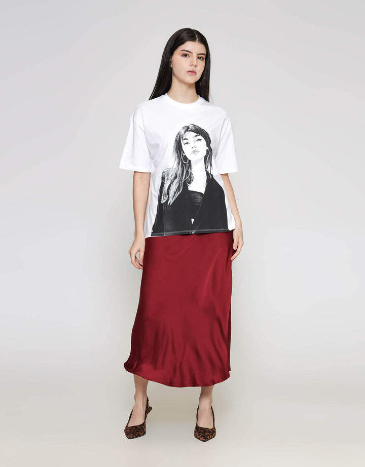 ZES Print Kaos Oversize Wanita CRLVT028