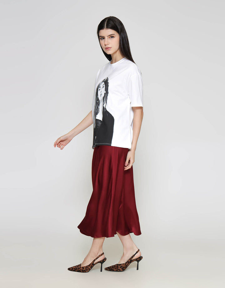 ZES Print Kaos Oversize Wanita CRLVT028